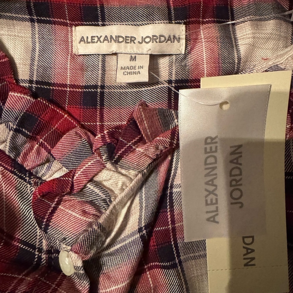 Alexander Jordan nwt size medium plaid soft button down - Picture 3 of 3